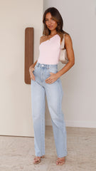 Libbie One Shoulder Top - Soft Pink