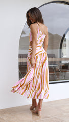 Margarita Maxi Dress - Pink/Brown