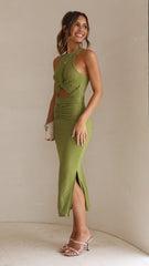 Mindy Midi Dress - Matcha