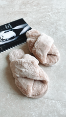 Jessica Fluffy Slippers - Beige