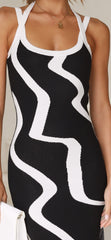 Tayla Knit Dress - Black/White