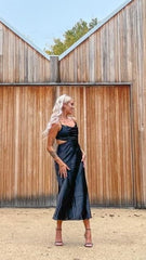 Charis Slip Dress - Black