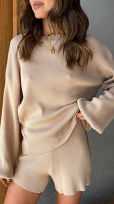 Goldie Long Sleeve Top - Beige