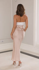 Matilda Maxi Dress - White/Champagne