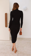 Alyssa Knit Maxi Dress - Black