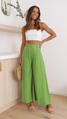 Jacoba Wide Leg Pants - Green