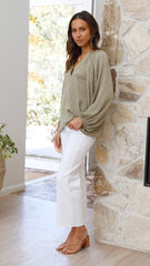 Marli Long Sleeve Top - Olive