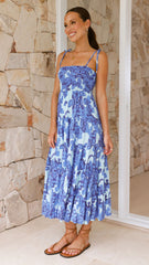 Badar Maxi Dress - Blue Floral