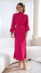 Rosella Midi Dress - Hot Pink