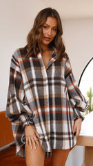 Mirandah Shirt Dress - Chocolate Check