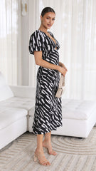 Paysley Midi Dress - Black