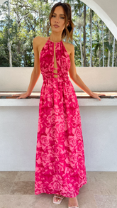 Ivy Maxi Dress - Pink Print