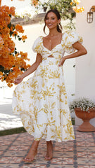 Adena Maxi Dress - Mustard/White Floral