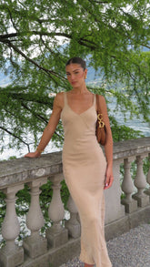 Shannon Midi Dress - Oat Cupro