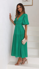 Erin Midi Dress - Emerald
