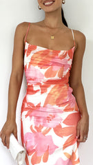 Ashley Maxi Dress - Pink/Orange Floral