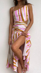 Margarita Maxi Dress - Pink/Brown