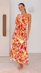Solana Maxi Dress - Orange Print