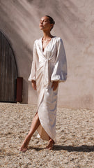 Naomi Long Sleeve Maxi Dress - Champagne