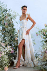 The Veronica Dress in Sky Windsor Brocade