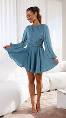 Shelly Mini Dress - Teal