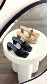 Ukko Heel - Black Raffia