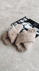 Jessica Fluffy Slippers - Beige