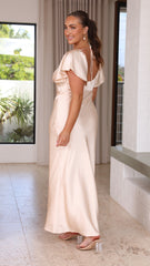 Carmen Midi Dress - Champagne