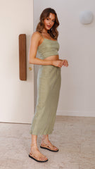 Whitney Maxi Skirt - Sage Cupro