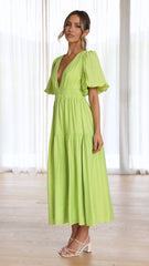 Erin Midi Dress - Lime