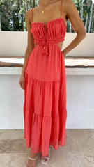 Vella Midi Dress - Coral