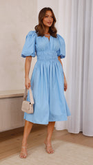 Jaymie Midi Dress - Sky Blue