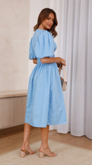 Jaymie Midi Dress - Sky Blue