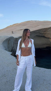 Linen Lounge Pant - White