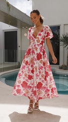 Cynthia Maxi Dress - Pink Floral