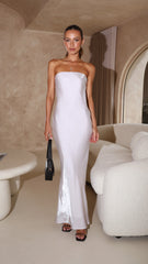 Blair Strapless Maxi Dress - Silver