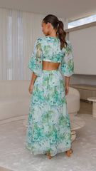 Marianne Maxi Dress - Green Floral