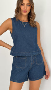 Fanning Top - Indigo