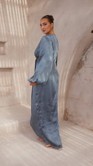 Naomi Long Sleeve Maxi Dress - Slate Blue