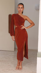 Danika Midi Dress - Chocolate