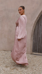 Naomi Long Sleeve Maxi Dress - Dusty Pink