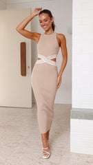 Jaella Midi Dress - Beige