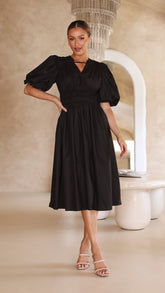 Jaymie Midi Dress - Black
