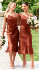 Kimbra Midi Dress - Rust