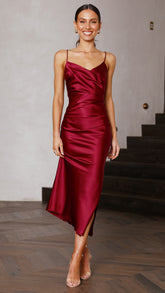 Monte Midi Dress - Wine