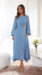 Eloise Midi Dress - Blue