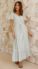 Mandi Maxi Dress - Sage Print