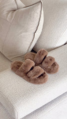 Tilly Fluffy Slipper - Brown