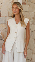 Jacoba Vest Top - Beige