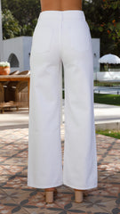 Malik Straight Leg Denim Jeans - White
